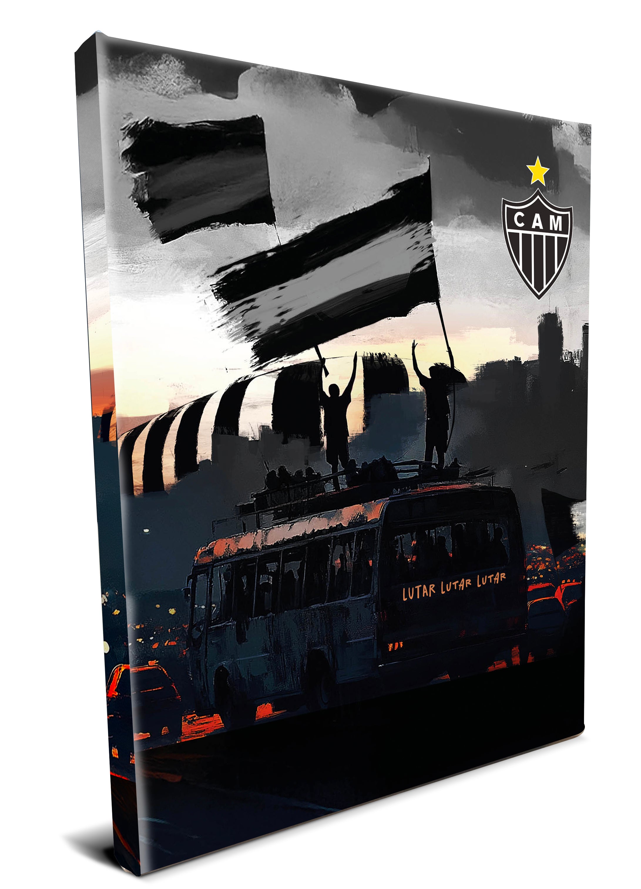 Telas Fine Art Print | Lutar, Lutar e Lutar 20x25 - Oficial Atlético Mineiro.