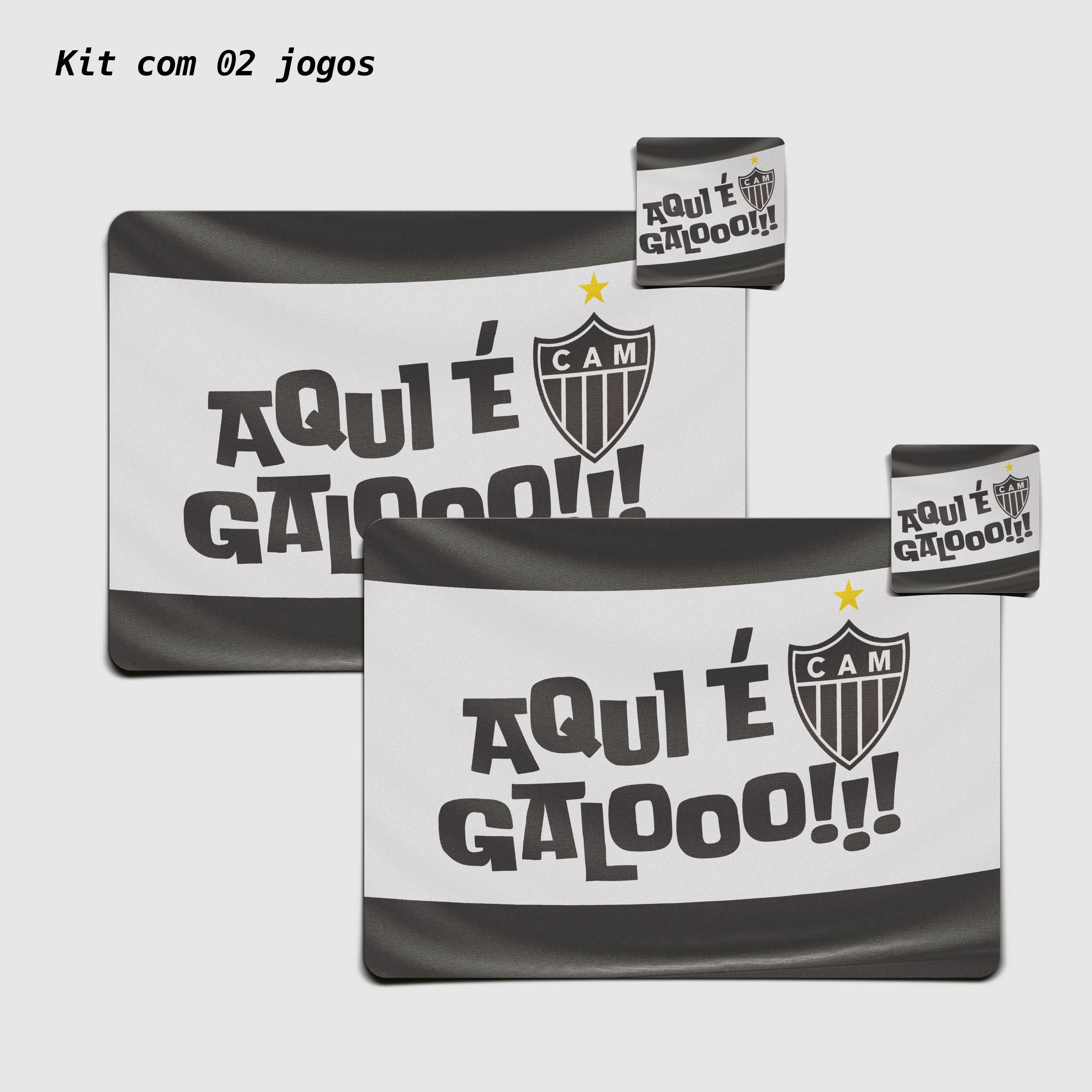 Kit Jogo Americano e Porta Copos | Aqui é Galo - Oficial Atlético Mineiro