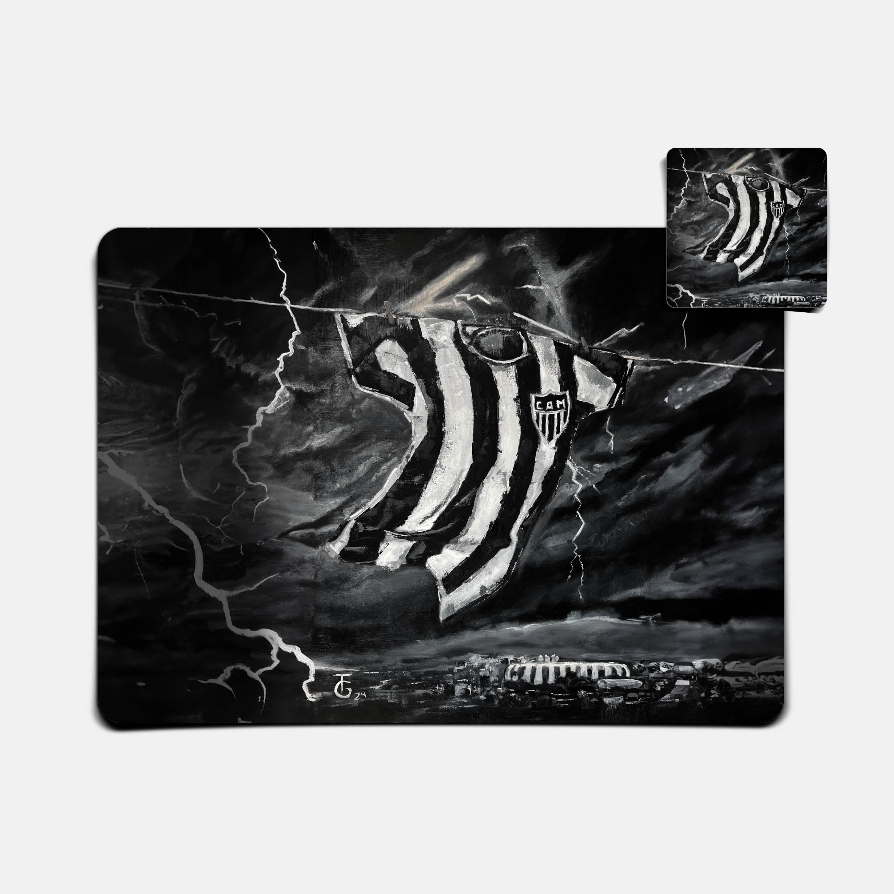 Kit Jogo Americano e Porta Copos | Contra o Vento - Oficial Atlético Mineiro