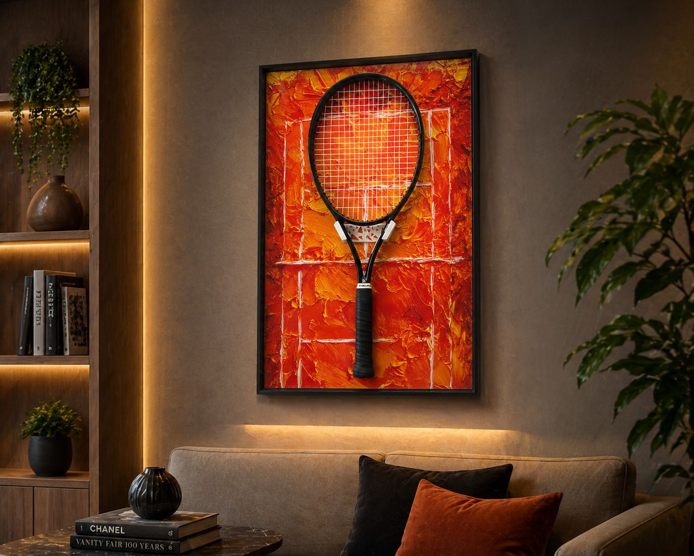 Racket Frame™ | Quadro com Suporte para Raquete de Tênis.