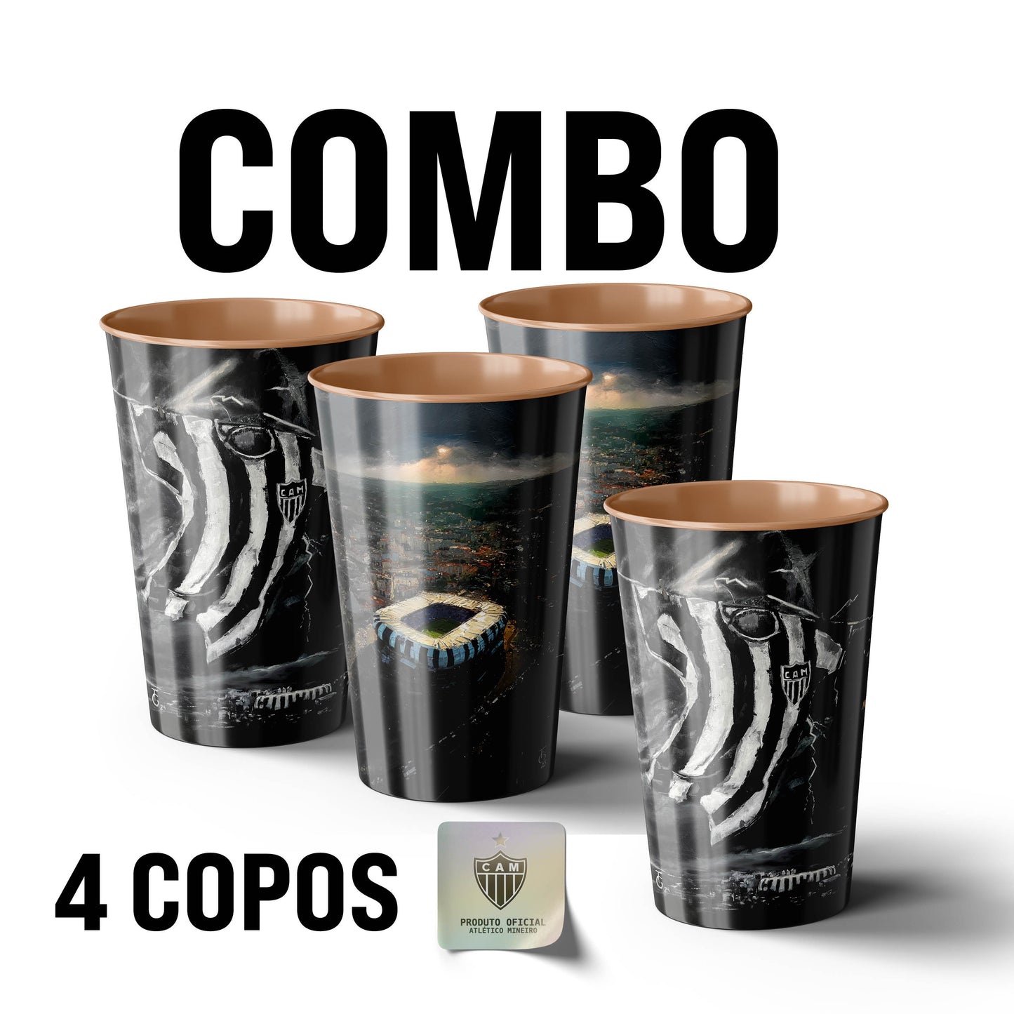 Combo Copo 500ml - Oficial Atlético Mineiro