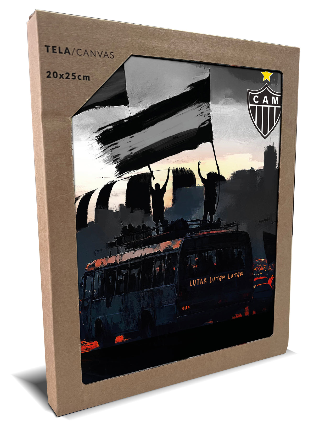 Telas Fine Art Print | Lutar, Lutar e Lutar 20x25 - Oficial Atlético Mineiro.