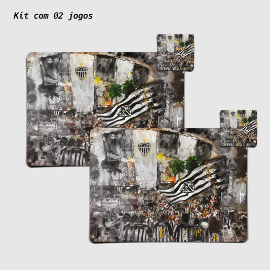Kit Jogo Americano e Porta Copos | Arena - Oficial Atlético Mineiro