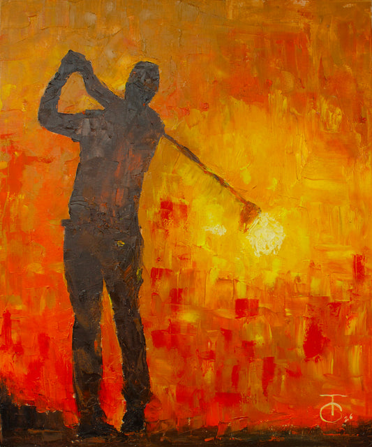 Pintura A Tacada | Arte de Golfe em Canvas Premium