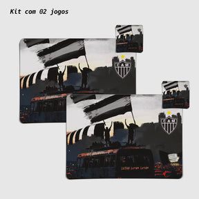 Kit Jogo Americano e Porta Copos | Lutar, Lutar e Lutar - Oficial Atlético Mineiro.