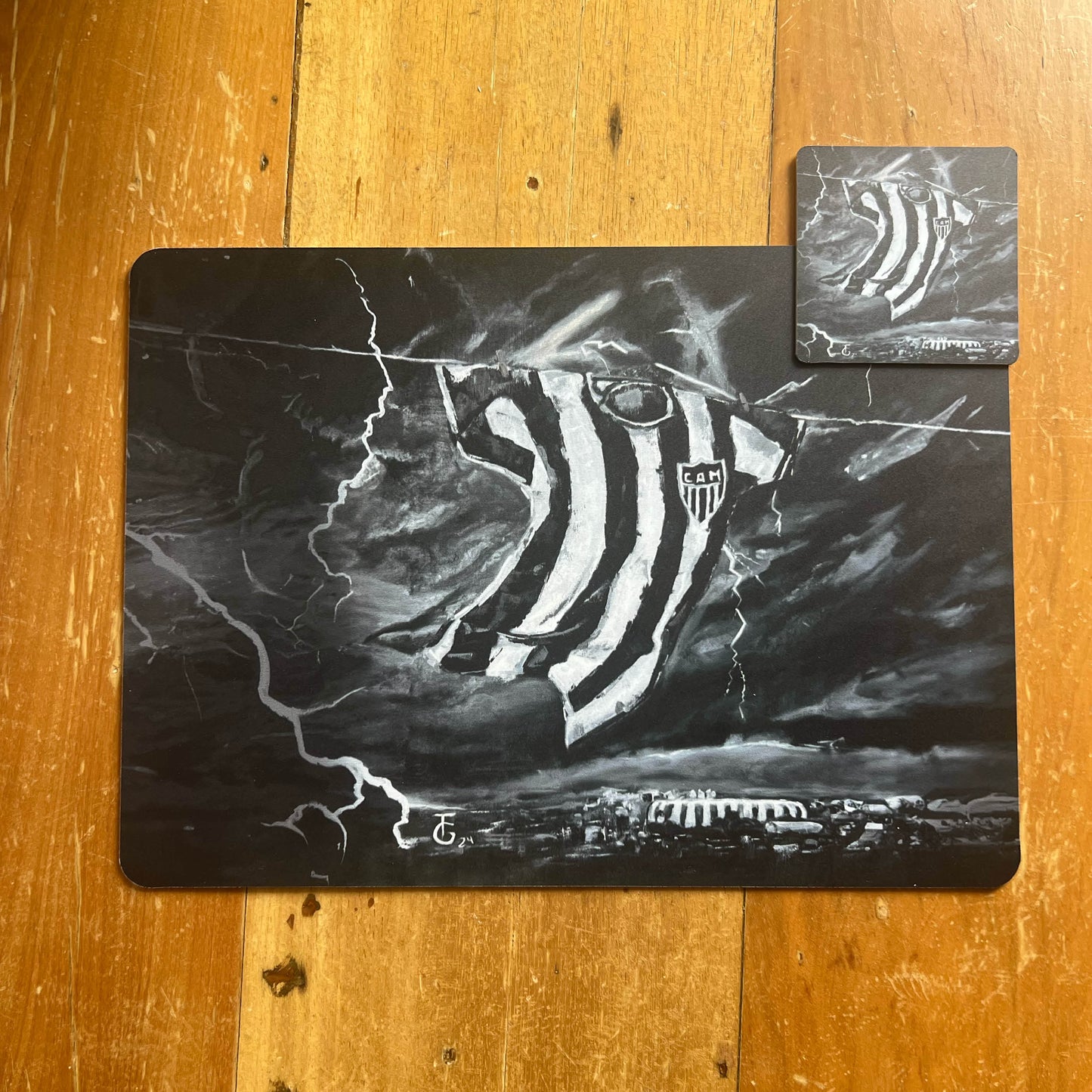 Kit Jogo Americano e Porta Copos | Contra o Vento - Oficial Atlético Mineiro