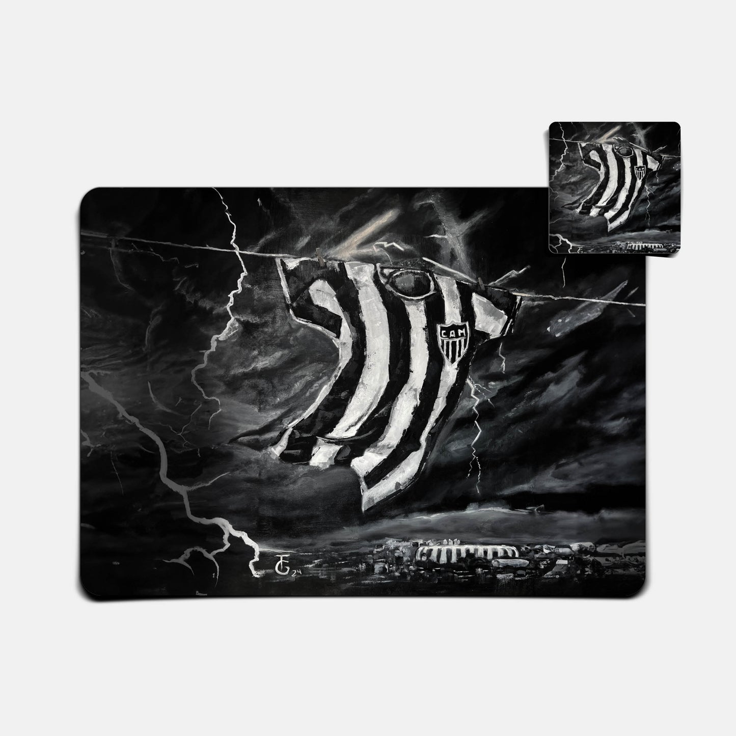 Kit Jogo Americano e Porta Copos | Contra o Vento - Oficial Atlético Mineiro